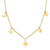 18K gold plated Stainless steel Star necklace, Intensity