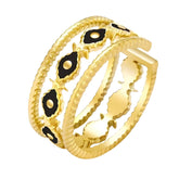 18K gold plated Stainless steel Evil Eyes finger ring, Intensity