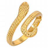 18K gold plated Stainless steel Snakes finger ring, Intensity
