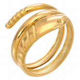 18K gold plated Stainless steel Snakes finger ring, Intensity