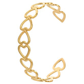 18K gold plated Stainless steel Hearts bracelet, Intensity