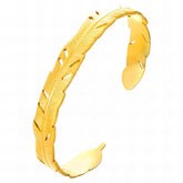 18K gold plated Stainless steel Leafs bracelet, Intensity