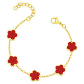 18K gold plated Stainless steel Flower Meadow bracelet, Intensity