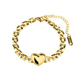 18K gold plated Stainless steel Heart bracelet, Intensity