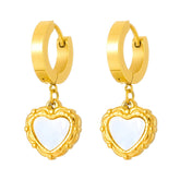18K gold plated Stainless steel Heart earrings, Intensity