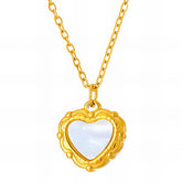 18K gold plated Stainless steel Hearts necklace, Intensity