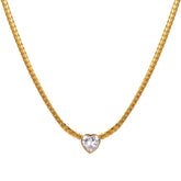18K gold plated Stainless steel Hearts necklace, Intensity