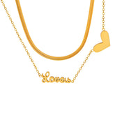 18K gold plated Stainless steel Heart necklace, Intensity