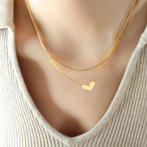 18K gold plated Stainless steel Heart necklace, Intensity