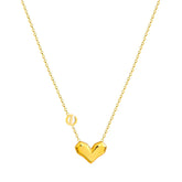 18K gold plated Stainless steel Heart necklace, Intensity