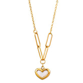 18K gold plated Stainless steel Hearts necklace, Intensity