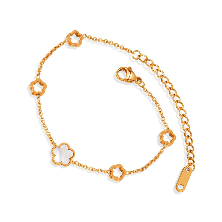 18K gold plated Stainless steel Flower Meadow bracelet, Intensity