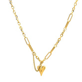 18K gold plated Stainless steel Heart necklace, Intensity