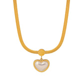 18K gold plated Stainless steel Heart necklace, Intensity