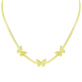 18K gold plated Stainless steel  Butterflies necklace, Intensity