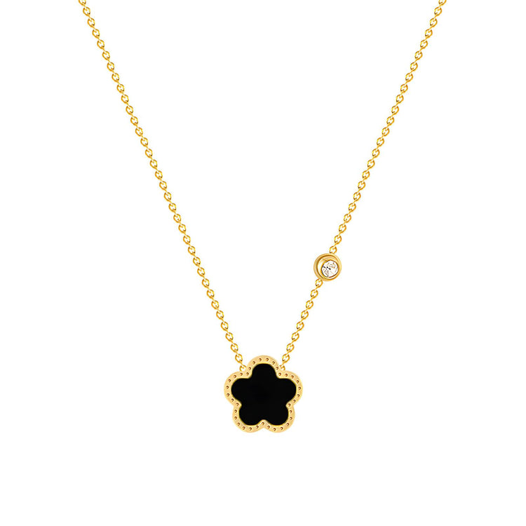 18K gold plated Stainless steel  Flower necklace, Intensity