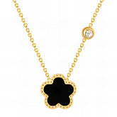 18K gold plated Stainless steel Flower necklace, Intensity