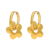 18K gold plated Stainless steel Flowers earrings, Intensity