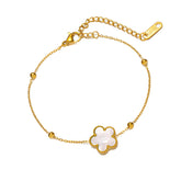 18K gold plated Stainless steel Flower bracelet, Intensity