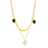 18K gold plated Stainless steel Hearts necklace, Intensity