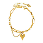 18K gold plated Stainless steel Hearts bracelet, Intensity
