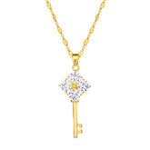 18K gold plated Stainless steel Key necklace, Intensity