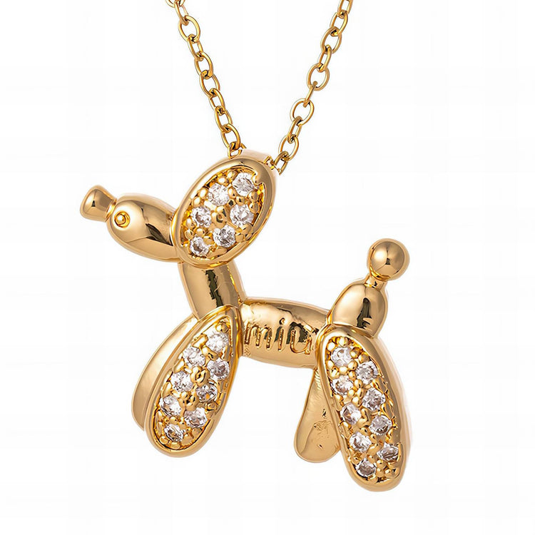 18K gold plated Stainless steel Dog necklace, Intensity