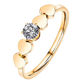 18K gold plated Stainless steel Hearts finger ring, Intensity
