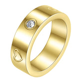 18K gold plated Stainless steel Hearts finger ring, Intensity