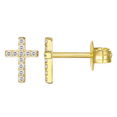 18K gold plated Stainless steel  Crosses earrings, Intensity