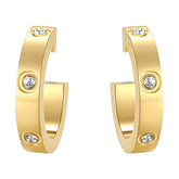 18K gold plated Stainless steel earrings, Intensity