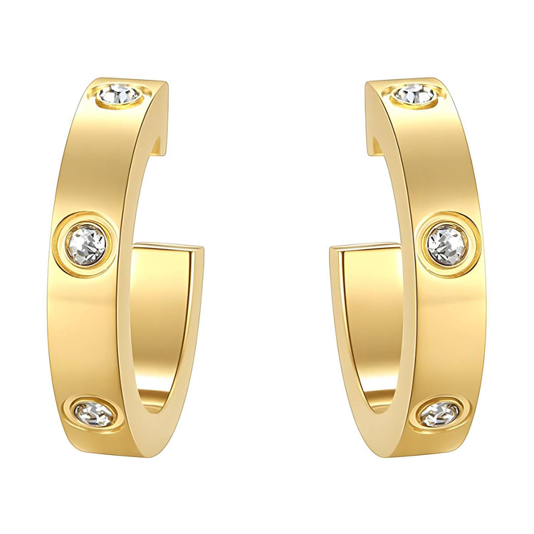 18K gold plated Stainless steel earrings, Intensity
