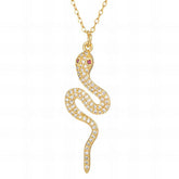 18K gold plated Stainless steel Snake necklace, Intensity