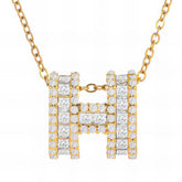 18K gold plated Stainless steel Letter H necklace, Intensity