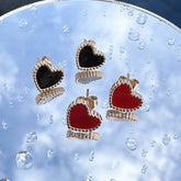 18K gold plated Stainless steel Hearts earrings, Intensity