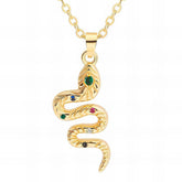18K gold plated Stainless steel Snake necklace, Intensity