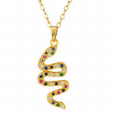 18K gold plated Stainless steel Snake necklace, Intensity