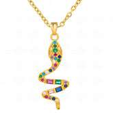 18K gold plated Stainless steel Snake necklace, Intensity