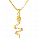 18K gold plated Stainless steel Snake necklace, Intensity