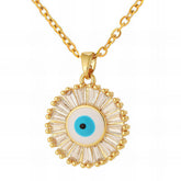 18K gold plated Stainless steel Evil Eye necklace, Intensity