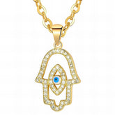 18K gold plated Stainless steel  Evil Eye necklace, Intensity