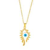 18K gold plated Stainless steel  evil eye necklace, Intensity