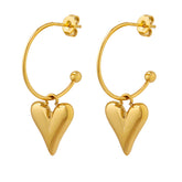 18K gold plated Stainless steel Hearts earrings, Intensity