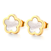 18K gold plated Stainless steel Flowers earrings, Intensity