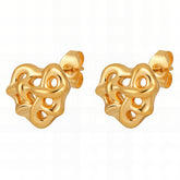 18K gold plated Stainless steel Hearts earrings, Intensity