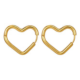 18K gold plated Stainless steel Hearts earrings, Intensity