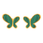 18K gold plated Stainless steel  Butterflies earrings, Intensity