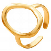 18K gold plated Stainless steel Letter O finger ring, Intensity