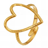 18K gold plated Stainless steel Heart finger ring, Intensity
