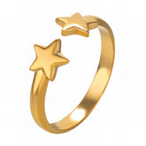 18K gold plated Stainless steel Stars finger ring, Intensity